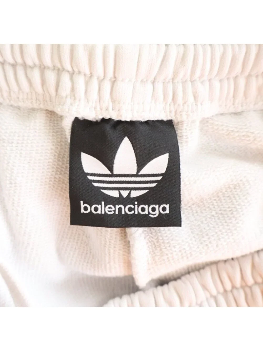 Balenciaga Adidas Logo Embroidery Wide Sweatshirt Pants White